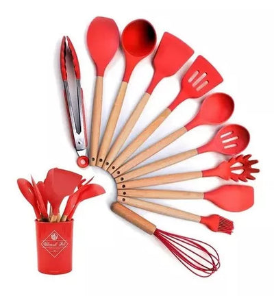 SET 12 UTENSILIOS DE COCINA SILICONA